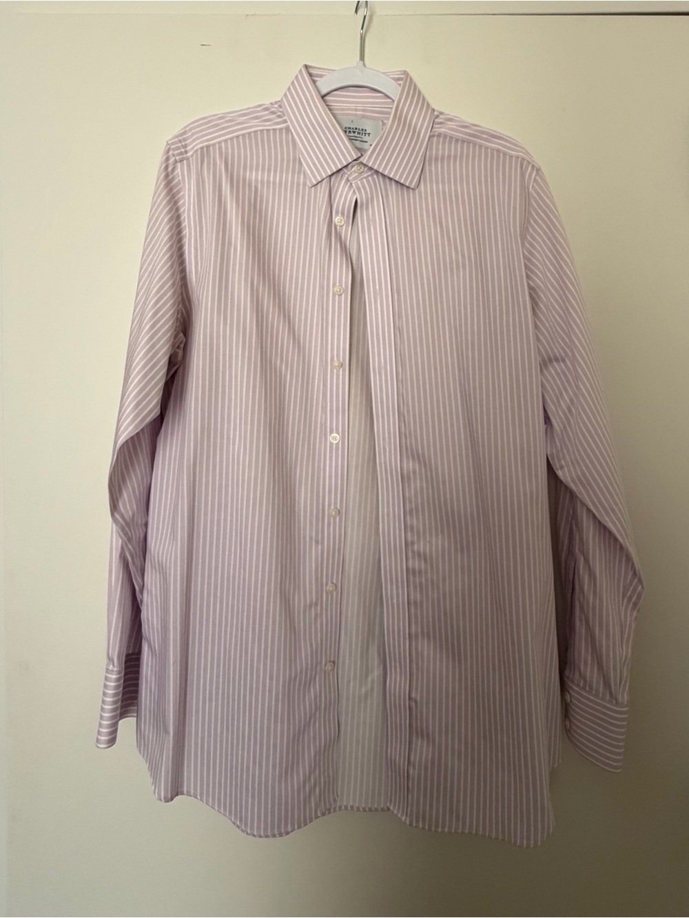 Charles Tyrwhitt Men’s Lavender Pink Stripe Dress Shirt 16/35